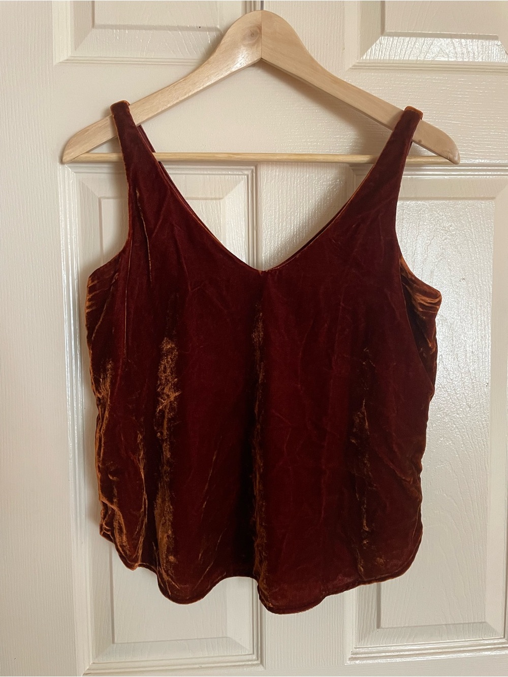 LOFT Velvet V-Neck Camisole - Rust Brown